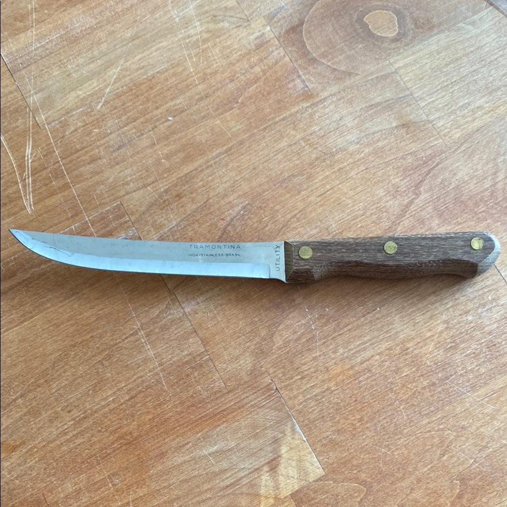 Tramontina Stainless Steel Utility Knife with Wooden Handle